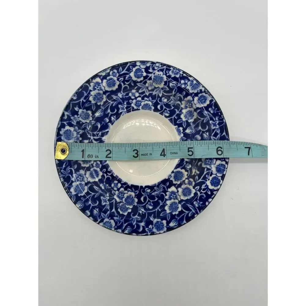 Forum Ironstone Calico Blue Floral Chintz Design Decorative Teacup Saucer 6.5